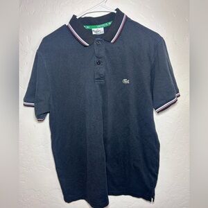 Lacoste Men's 7 L Black Cotton Short Sleeve Golf Polo Shirt
